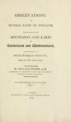 Cover for Observations on several parts of England, particularly the mountains and lakes of Cumberland and Westmoreland