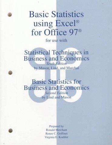 Cover for Basic Statistics Using Excel for Office 97