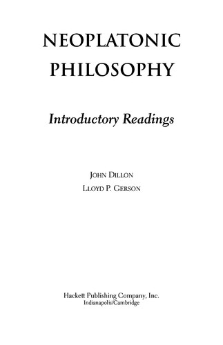 Cover for Neoplatonic philosophy