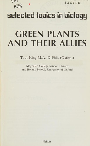 Cover for Green plants and theirallies.