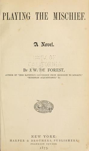 Cover for Playing the mischief