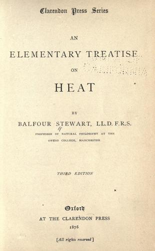 Cover for An elementary treatise on heat