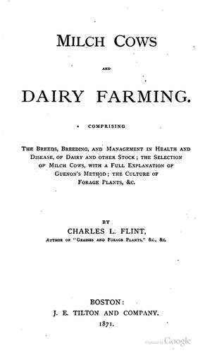 Cover for Milch cows and dairy farming