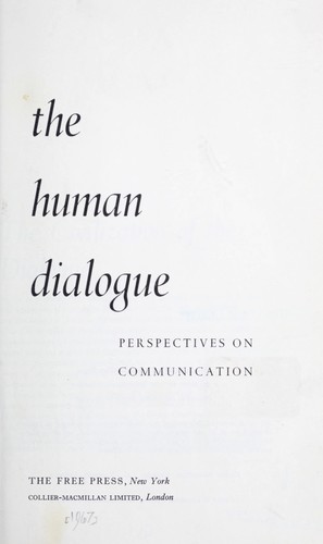 Cover for The human dialogue