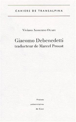 Cover for Giacomo Debenedetti