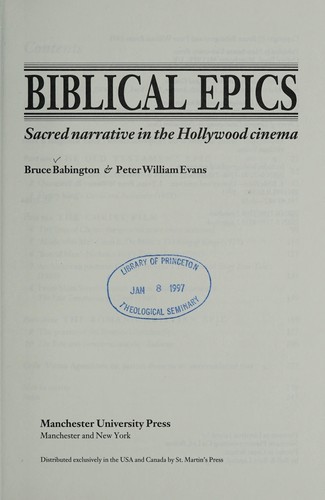 Cover for Biblical epics