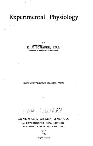 Cover for Experimental physiology