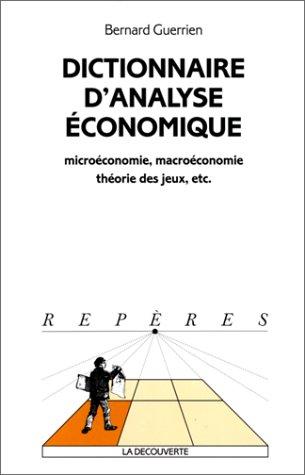 Cover for Dictionnaire d'analyse économique