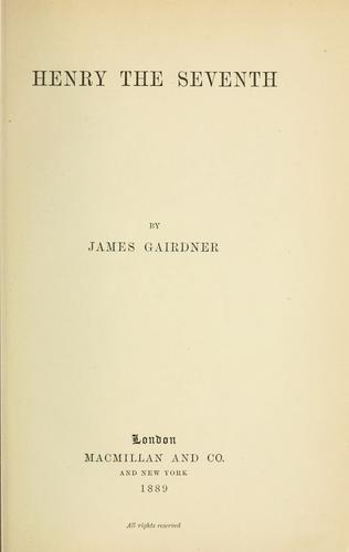 Cover for Henry the Seventh