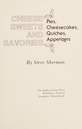 Cover for Cheese sweets and savories
