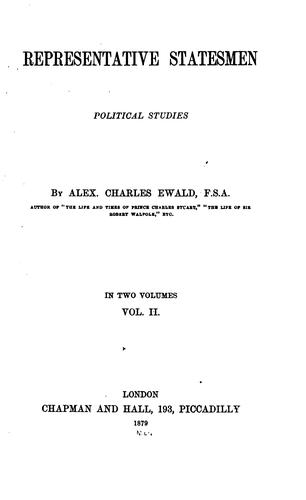 Cover for Representative Statesmen: Political Studies