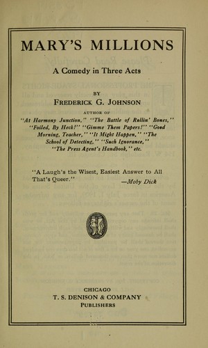 Cover for Mary's millions