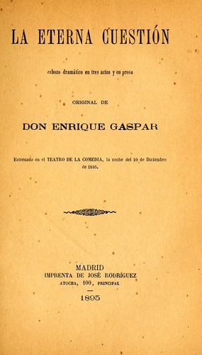 Cover for La eterna cuestión