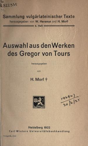 Cover for Auswahl aus den Werken des Gregor von Tours