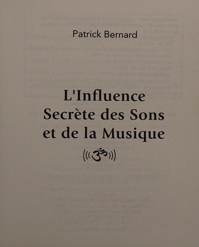 Cover for L'influence secrète des sons et de la musique