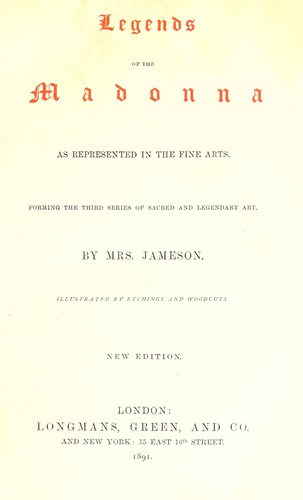 Cover for Legends of the Madonna as represented in the fine arts