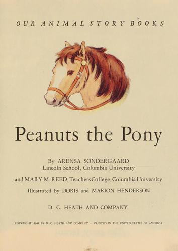 Cover for Peanuts the pony.