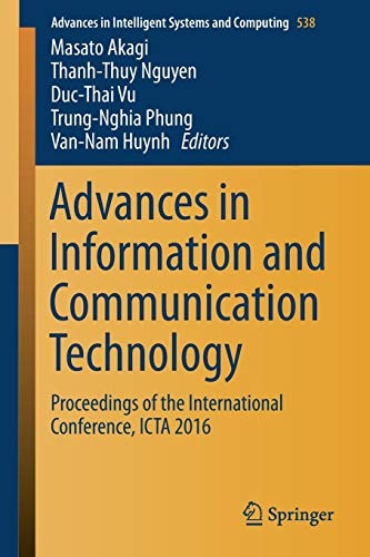 Cover for Advances in Information and Communication Technology