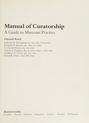 Cover for The Manual of curatorship