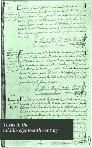 Cover for Texas in the middle eighteenth century