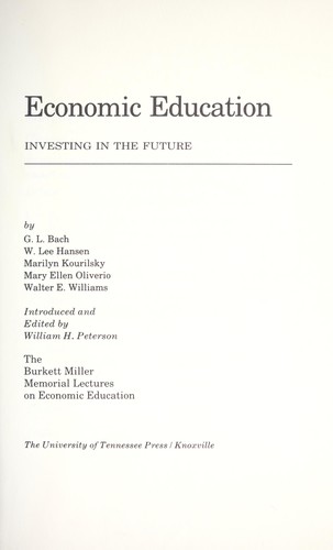 Cover for Economic education