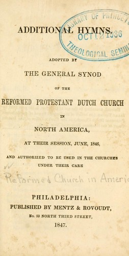 Cover for Additional hymns