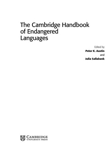 Cover for The Cambridge handbook of endangered languages
