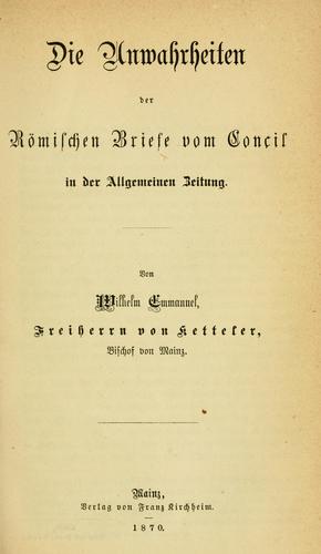 Cover for Unwahrheiten der römischen Briefe vom Concil in der Allgemeinen Zeitung