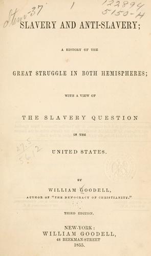 Cover for Slavery and anti-slavery