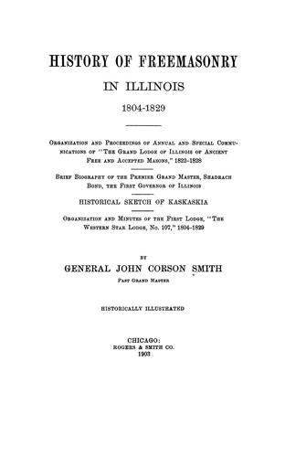 Cover for History of Freemasonry in Illinois, 1804-1829