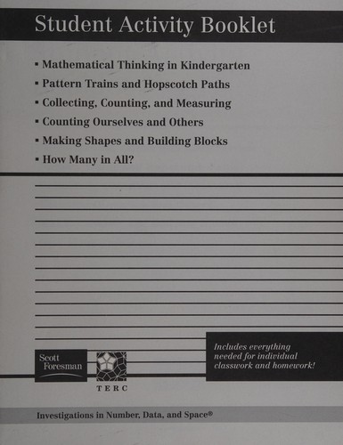 Cover for Student activity booklet