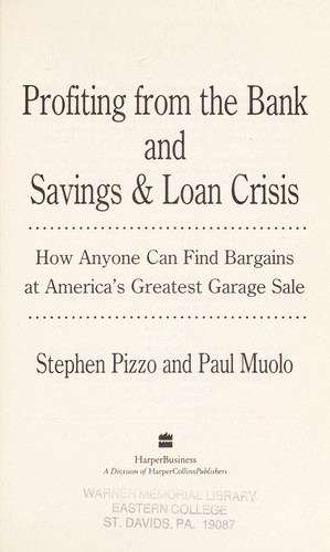 Cover for Profiting from the bank and savings & loan crisis