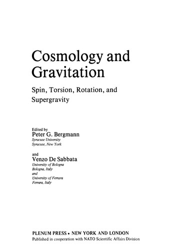Cover for Cosmology and Gravitation