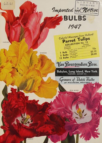 Cover for Imported and native bulbs, 1947