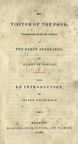 Cover for The visitor of the poor