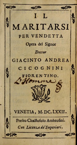 Cover for Il maritarsi per vendetta
