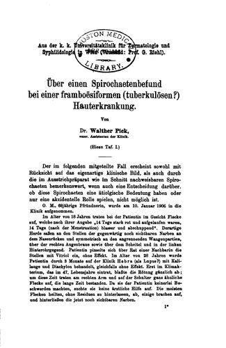 Cover for Archiv für Dermatologie und Syphilis