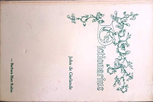 Cover for The Dictionarius of John de Garlande