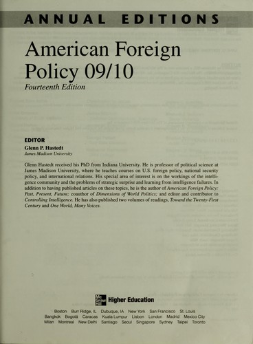 Cover for American Foreign Policy 09/10