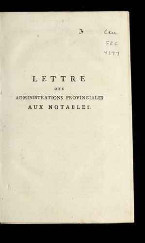 Cover for Lettre