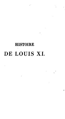 Cover for Histoire de Louis XI