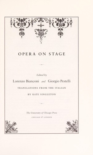 Cover for Opera on stage