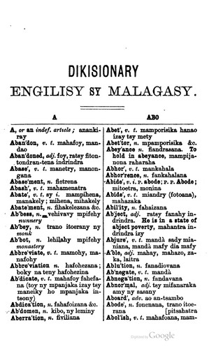 Cover for Diksionary englisy sy malagasy ho any izay mianatra teny englisy