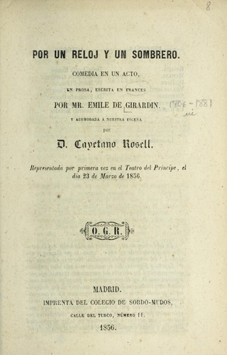 Cover for Por un reloj y un sombrero