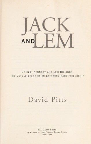 Cover for Jack and Lem: John F. Kennedy and Lem Billings