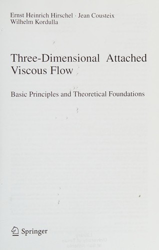 Cover for Three-Dimensional Attached Viscous Flow