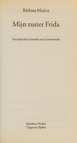Cover for Mijn zuster Frida