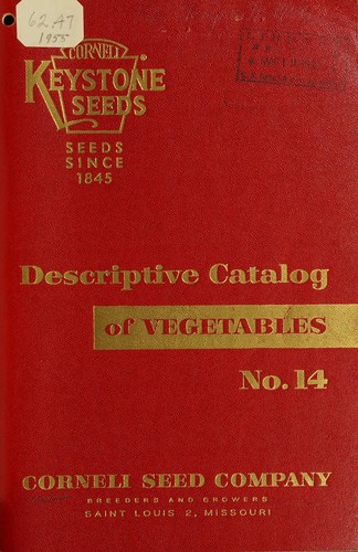 Cover for Descriptive catalog of vegetables
