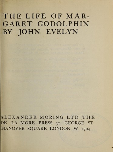 Cover for The life of Margaret Godolphin