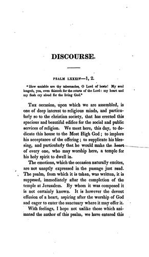 Cover for A Discourse, Delivered at the Dedication of a New House of Worship: Erected for the Second ...